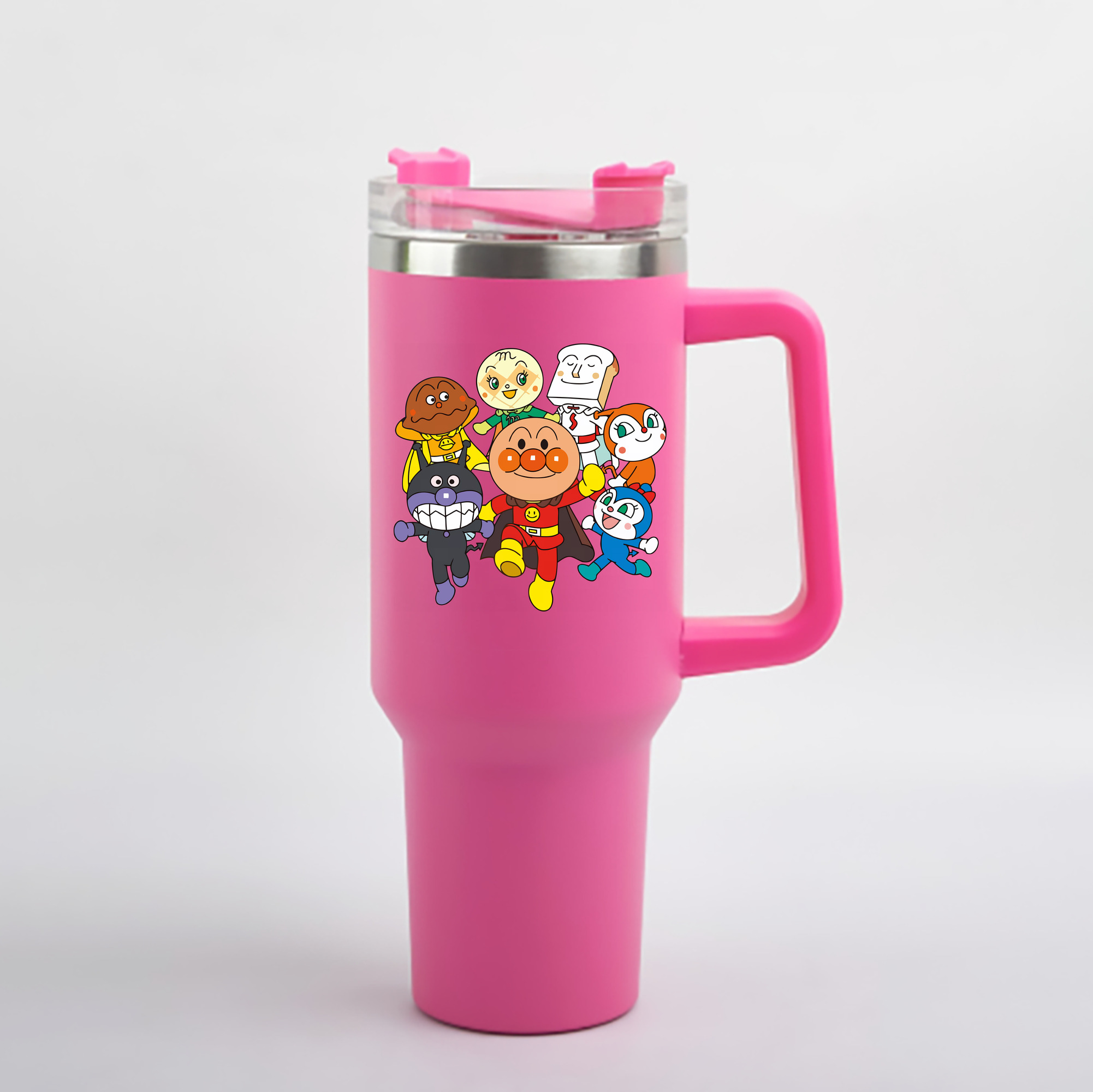 （画像用） アンパンマン Anpanman 1200mL車用タンブラー - クリスタルステッカー（プラスチックストロー付き）